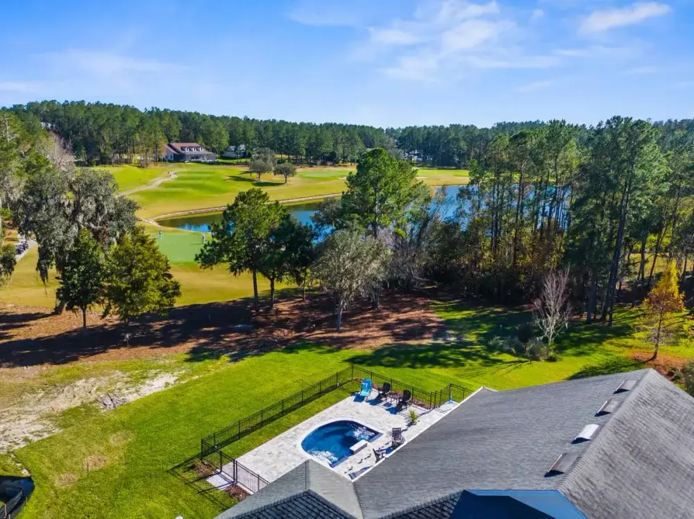 Expansive Backyard with Golf Course Views and Custom Spa