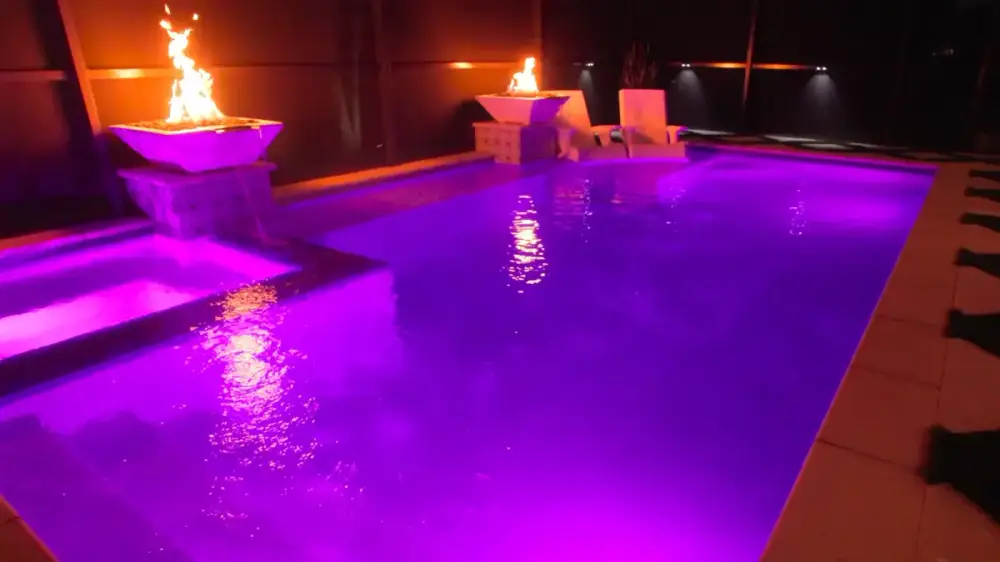 led lighting on pool