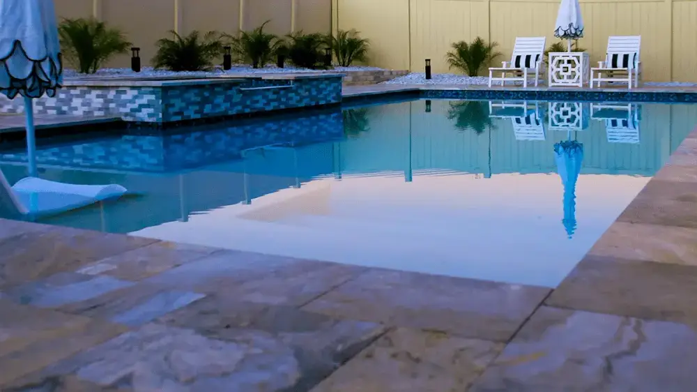pool with sunshelf and umbrella in tampa fl